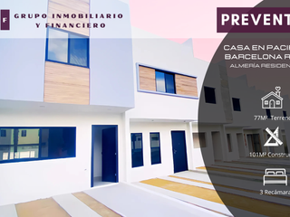 CASA EN VENTA EN PACIFICO-BARCELONA RESID | ALMERÍA RESIDENCIAL | 3 RECÁMARAS | 77M2