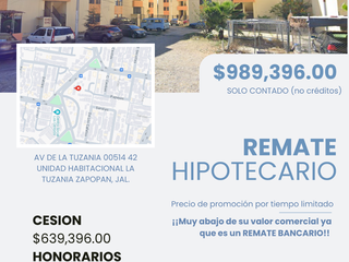 Oportunidad Departamento en REMATE BANCARIO - Av. de la Tuzania, Zapopan, Jalisco