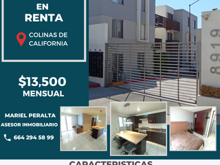 DEPARTAMENTO AMUEBLADO EN RENTA COLINAS DE CALIFORNIA