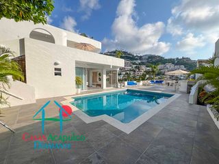 Casa en renta vacacional, sala con vista a la bahía de Acapulco