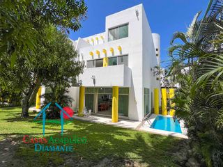 Casa en renta vacacional con alberca privada, jardín y club de playa