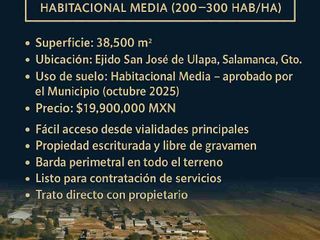 Macrolote en venta, Salamanca, precio negociable, ideal para inversionistas