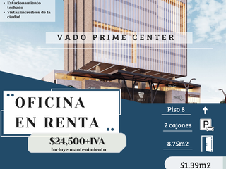 SE RENTA OFICINA EN VADO PRIME CENTER