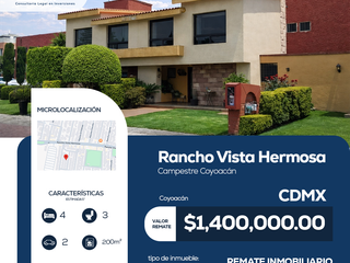 Casa En Venta En Rancho Vista Hermosa Coapa Campestre Coyoacán Coyoacán Ciudad de México