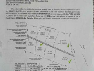 EN VENTA 4 TERRENOS UBICADOS EN EL LLANO, AGS DE DIFERENTES MEDIDAS