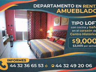 ¡Departamento Amueblado en Renta en el Centro Histórico!