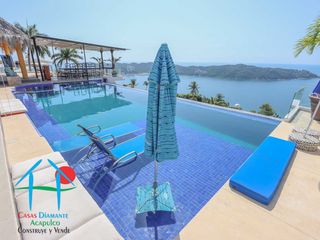 Casa en renta vacacional con alberca, jacuzzi, cancha de pádel, pickleball y vista al mar