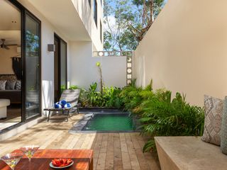 Departamento 80m Alberca Privada PLANTA BAJA Loft Tulum listo para habitar a 15 min de la Playa, totalmente amueblado y listo.