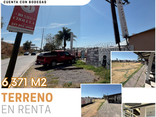 Terreno en renta con bodegas en ubicación estratégica en Cuautlancingo, Puebla