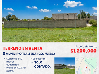 SE VENDE TERRENO EN TLALTENANGO, PUEBLA