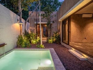 Hermosa Villa de 1 Sola Planta, 2 Recámaras y Alberca Privada en Tulum