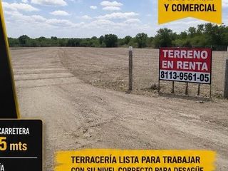 TERRENO INDUSTRIAL/COMERCIAL EN RENTA- ZUAZUA