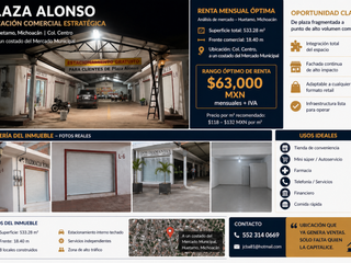 Centro comercial rentable en zona estratégica