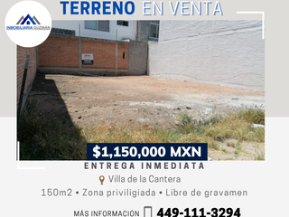 TERRENO EN VENTA EN VILLA DE LA CANTERA