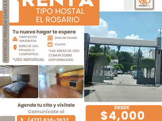 RENTA DE HABITACIONES INDIVIDUALES EN EL ROSARIO