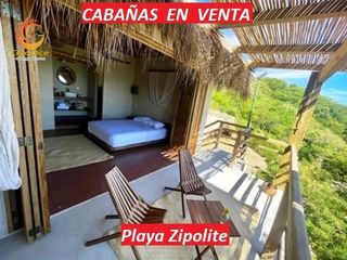 Cabañas boutique con vista al mar en Zipolite