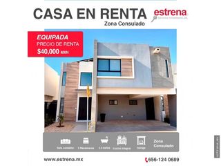 Casa amueblada en renta | Zona Consulado Ciudad Juárez