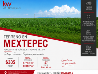 Terreno en Venta | Frente a Carretera Toluca–Yebucibi