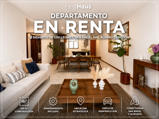 DEPARTAMENTO EN RENTA EN DESIERTO DE LOS LEONES, SAN ÁNGEL INN