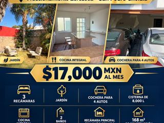 RENTA DE CASA AMPLIA EN EN ZEREZOTLA, SAN PEDRO CHOLULA, PUEBLA