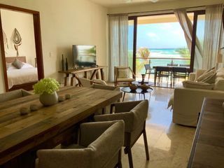 Departamento amueblado con vista al mar en Half Moon Bay, Akumal | 2 recámaras, 2 baños