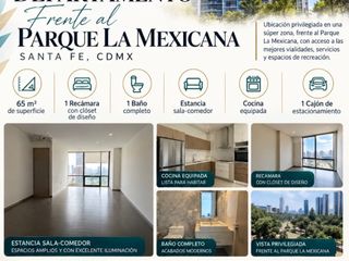 Departamento en Renta Frente a Parque La Mexicana | Santa Fe