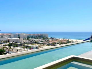 Departamento cerca de la playa, vistas al mar, alberca, parque infantil, en venta