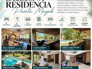 Residencia de lujo en Puerta Mayab, Cerca del Country Club y la Anáhuac Mayab