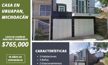 VENTA DE CASA LOMA LARGA, URUAPAN, MICHOACÁN