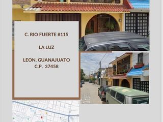 CASA EN VENTA DE REMATE RIO FUERTE 115 40 LA LUZ LEÓN LEÓN C.P. 37458 GUANAJUATO