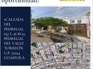 EXCELENTE OPORTUNIDAD CASA DE RECUPERACION BANCARIA YA ESCRITURADA EN: TORREON COAHUILA/MCRC