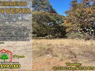 La Manzana, Amealco. terreno en venta de 10,000 m2 con sercivios.