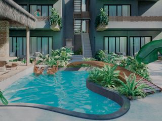 EN PREVENTA ESTUDIO CON JARDIN EN REGION 15 DE TULUM, CERCAS DEL MAR