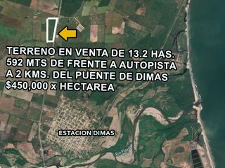 Terreno en Venta en Dimas, sobre Autopista Mazatlán-Culiacán