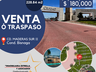 Venta o traspaso de Terreno Residencial Urbanizado Cd. Maderas Sur II, Gto.$ 1,100,000