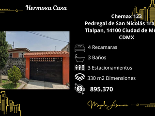 Casa en Venta en Pedregal de San Nicolás CDMX