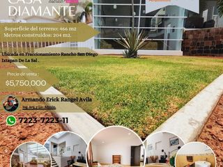 Casa DIAMANTE con jardín, servicios y vistas panorámicas. Muy amplia y amueblada súper bien ubicada en Fracc Rancho San Diego en Ixtapan de la Sal EDOMEX