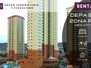 DEPARTAMENTO EN RENTA EN ZONA RÍO | NEW CITY | EQUIPADO | 3 REC.