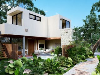 Villa en venta, con alberca privada, a minutos de la playa y cenotes, privacidad y lujo.
