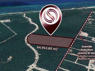 Terreno multifamiliar de 64,943 m2 a minutos del mar, en venta Aldea Zama Tulum.