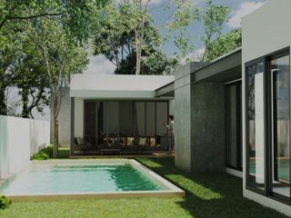 Casa nueva en venta de una planta con alberca privada en Mérida