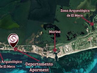 Penthouse con Club de playa frente al mar, Alberca, gym y Salón de eventos, en   Costa mujeres, Cancun.