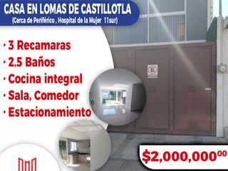 Se vende bonita casa en colonia Lomas de Castillotla cerca de 