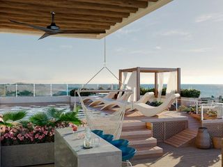 Estudio en Preventa en Playa del Carmen con Alberca en RoofTop, Zona Grill, Sala Lounge