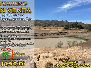 San José, Amealco. Terreno en venta de 3.9 hectáreas en excelente ubicación.