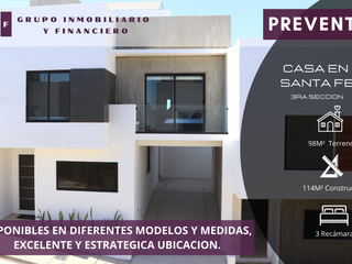 CASA EN PREVENTA EN SANTA FE | 3RA SECCION | 3REC | 98M2 | $3,230,000 MXN