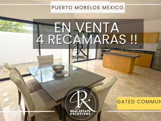 en venta Residencial Regata Puerto Morelos Amplia Casa 4 recamaras !!