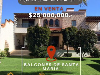 RESIDENCIA EN VENTA. Balcones de Santa María, Morelia, Mich. A media cuadra de Av. J. J. Tablada. INVERSIÓN $25'000,000