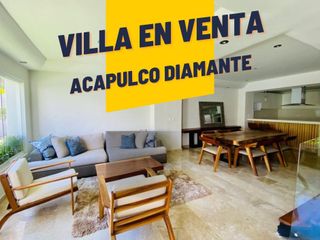 Villa en venta con alberca y palapa en la exclusiva zona Diamante de Acapulco
