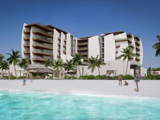Condo frente al mar con terraza amplia, pre-venta Playa del Carmen.